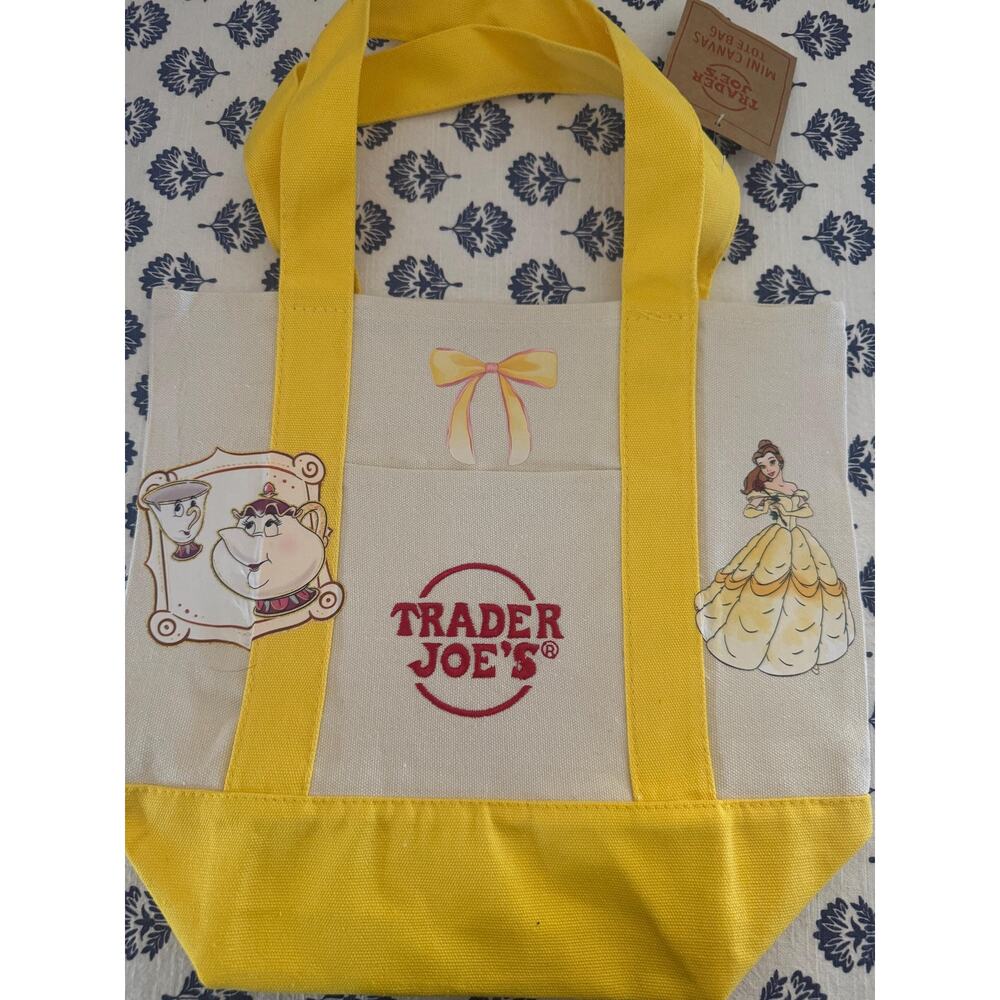 Disney Belle Beauty &  Beast Misses Potts Chip Custom Made Trader Joes Mini Tote